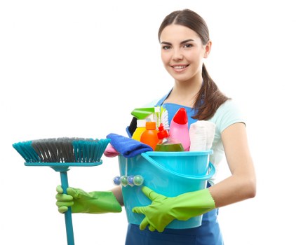 Team applying careful cleaning methods in a property