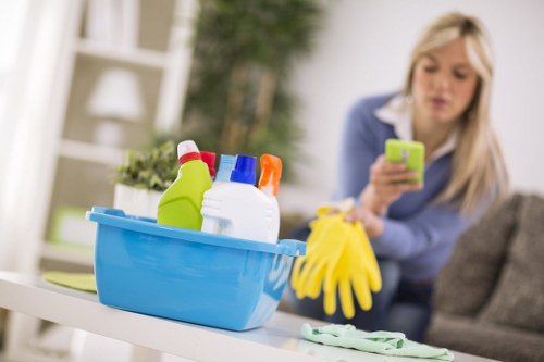 Local Bow carpet cleaning technician with cleaning machine